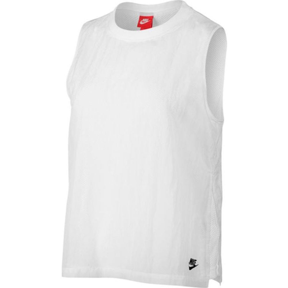 NEW Womens XL NIKE Tech Hypermesh T-Shirt White Sleeveless Crew Neck 846447-100